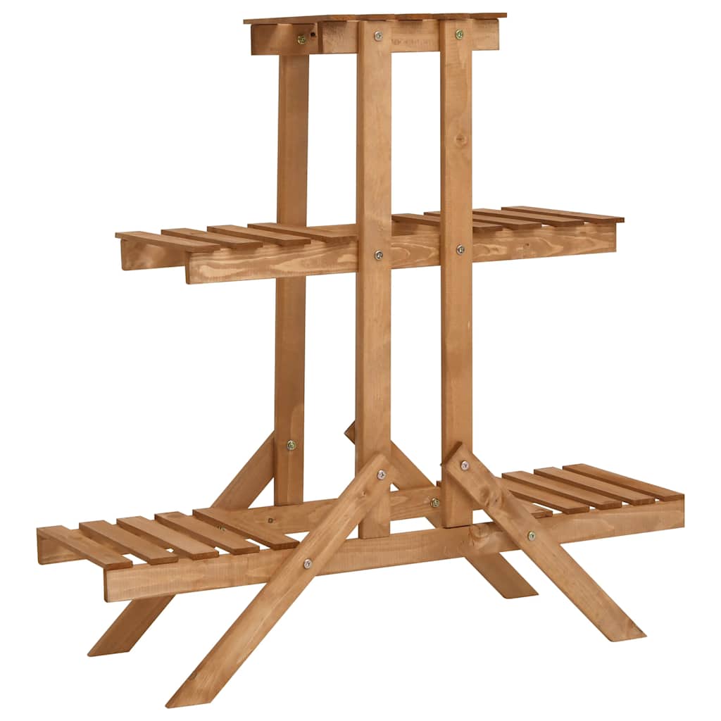 Stojak na Kwiaty Drewniany 83 cm do Ogrodu na Taras z Półkami