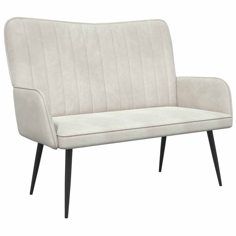 Sofa dwuosobowa kremowy 115 x 61 x 87 cm Welur