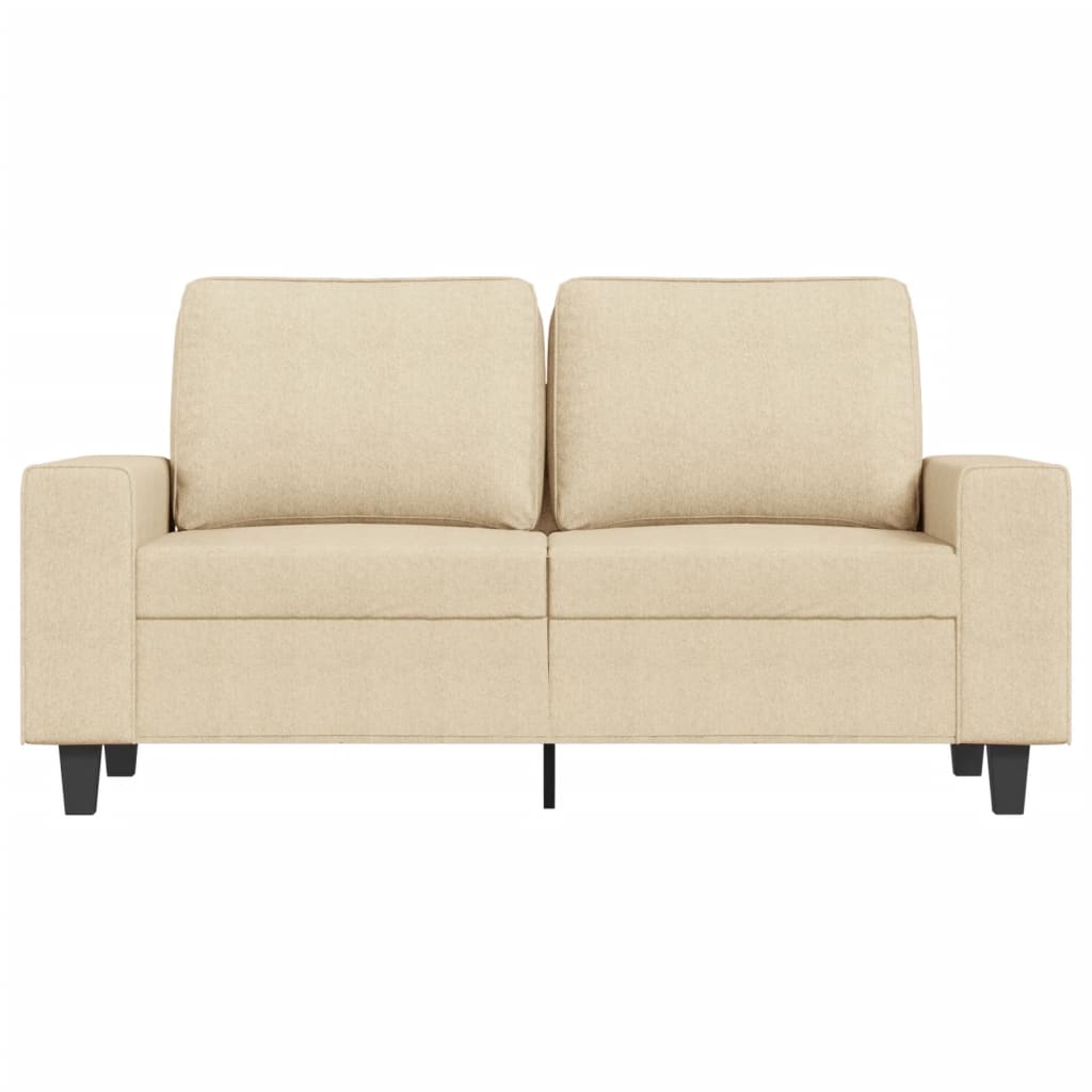 2-osobowa sofa, kremowa, 120 cm, tapicerowana tkaniną