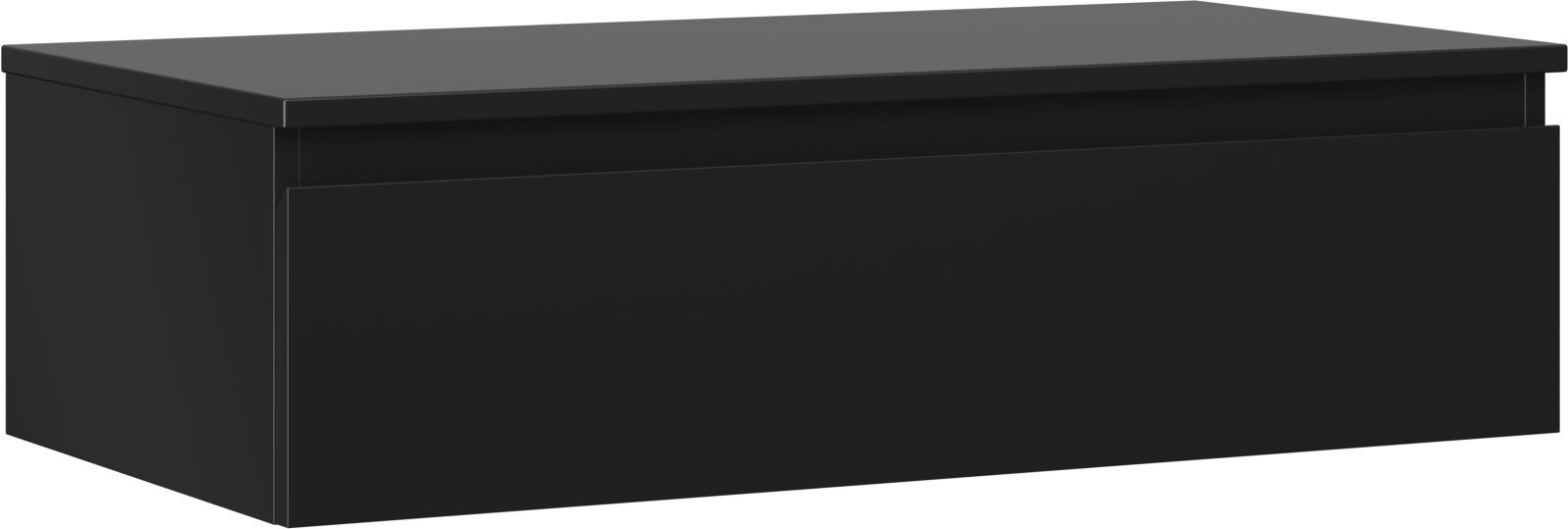 Mexen Orio szafka łazienkowa podumywalkowa 90 cm z blatem, 1 szuflada, czarna mat - 91A10-09023-1-BFC71