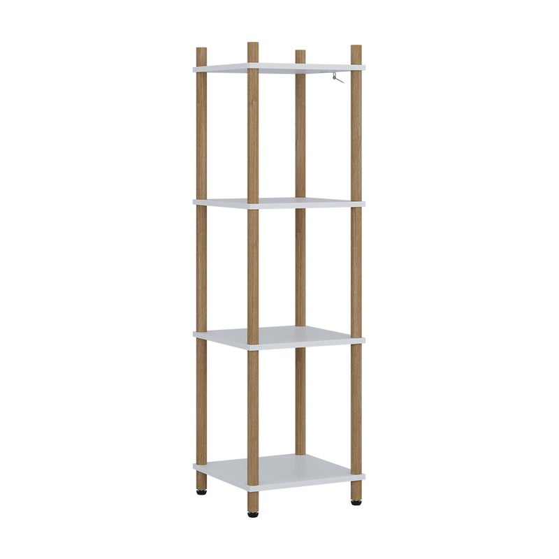 Vicco Półka narożna Bivio, Biały/sosna, 30 x 102.5 cm 4 półki