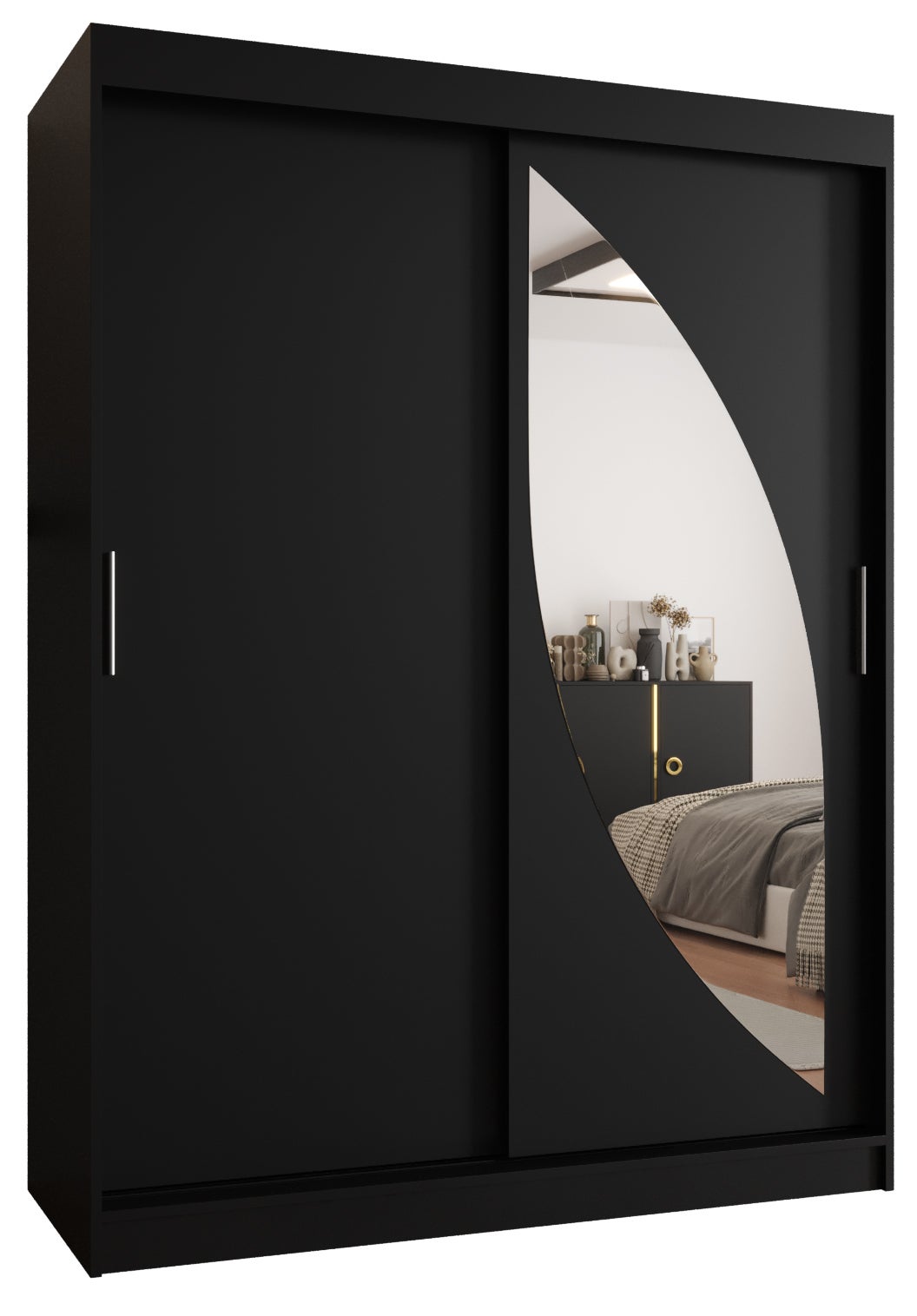 Szafa przesuwna garderoba MILO 150 x 62 x 200 cm Czarny