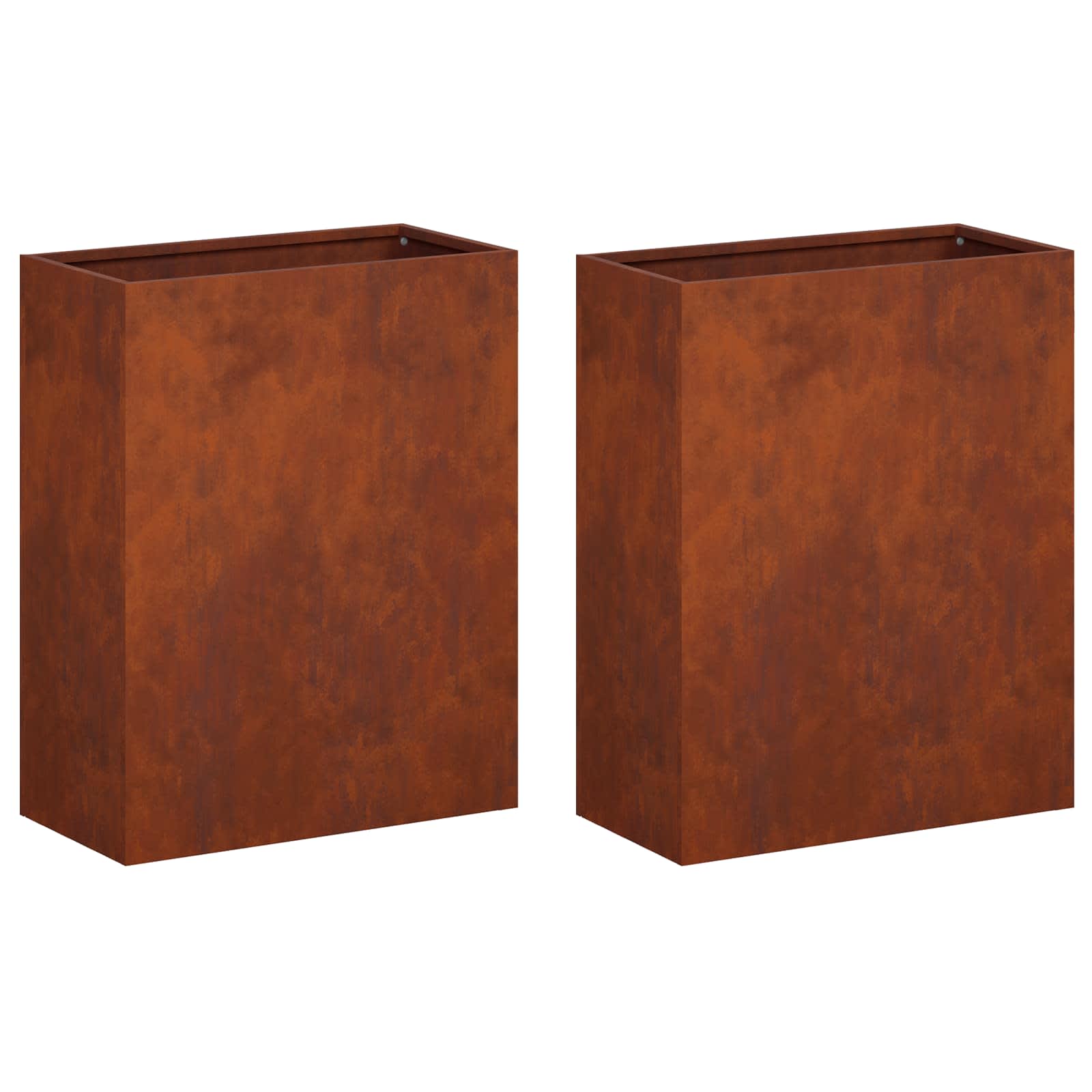 2x Donica Ogrodowa Corten 40x20x40 cm Rdzawa na Taras na Balkon na Kwiaty