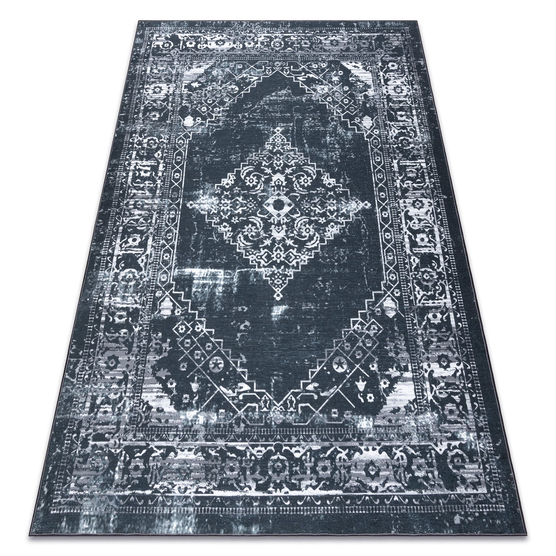 Dywan ANTIKA 117 tek, nowoczesny ornament, do prania - szary / grafit 160x220 cm