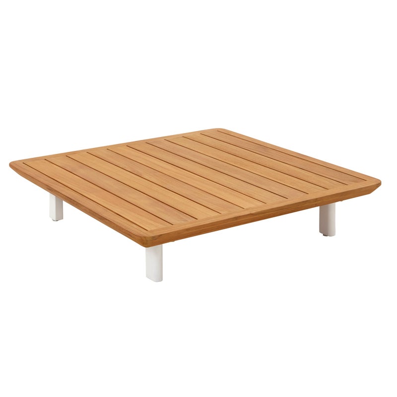 Aluminiowy stolik kawowy ogrodowy Duna biały 83,5x18x83,5 cm
