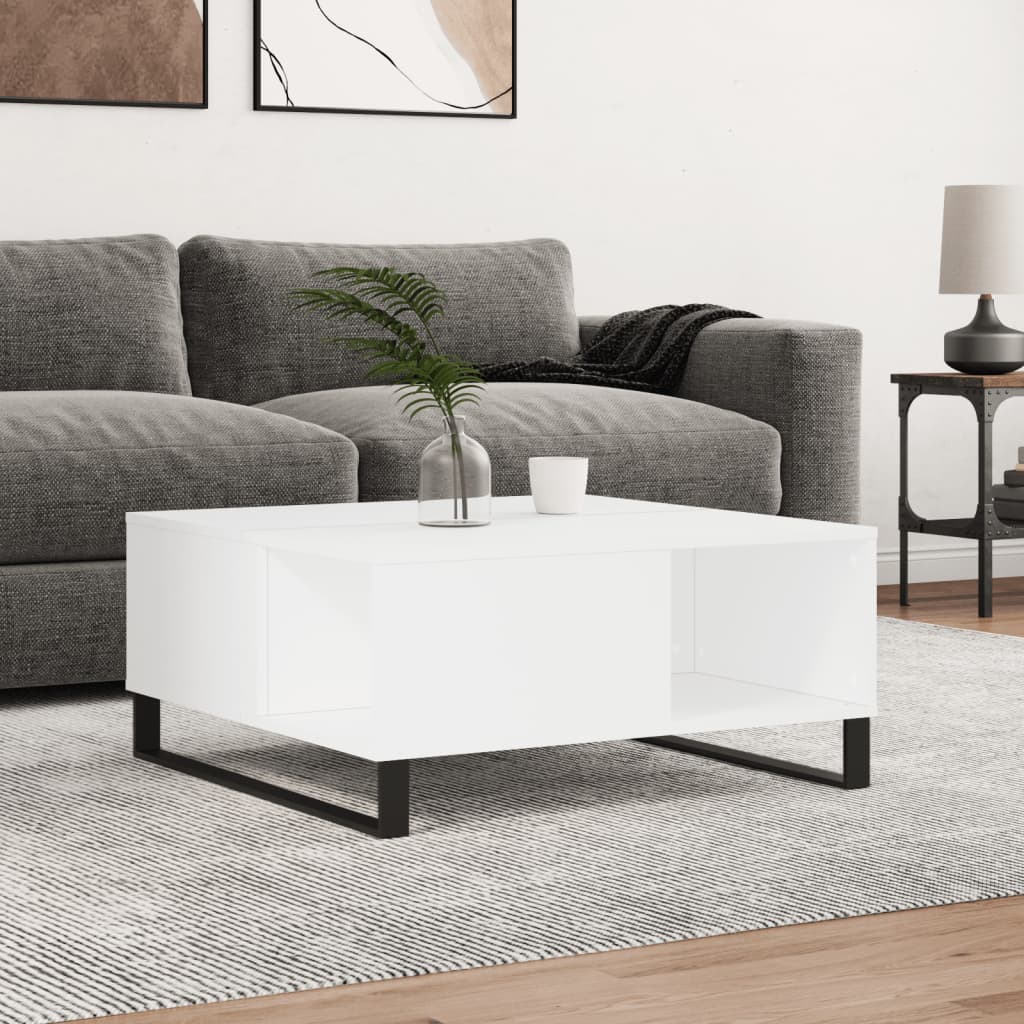 Stolik kawowy, biały 80x80x36,5 cm, materiał drewnopochodny vidaXL