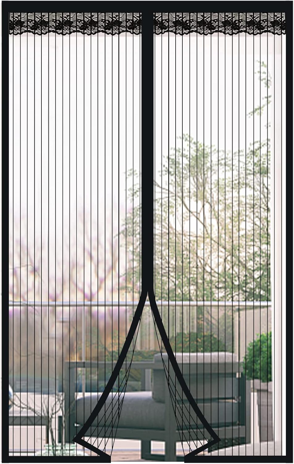Moskitiera do drzwi magnetyczna, zasłona drzwi antykomarowa z zamknięciem magnetycznym, bez wiercenia, do drzwi balkonowych, (czarna, 80 * 210 cm)