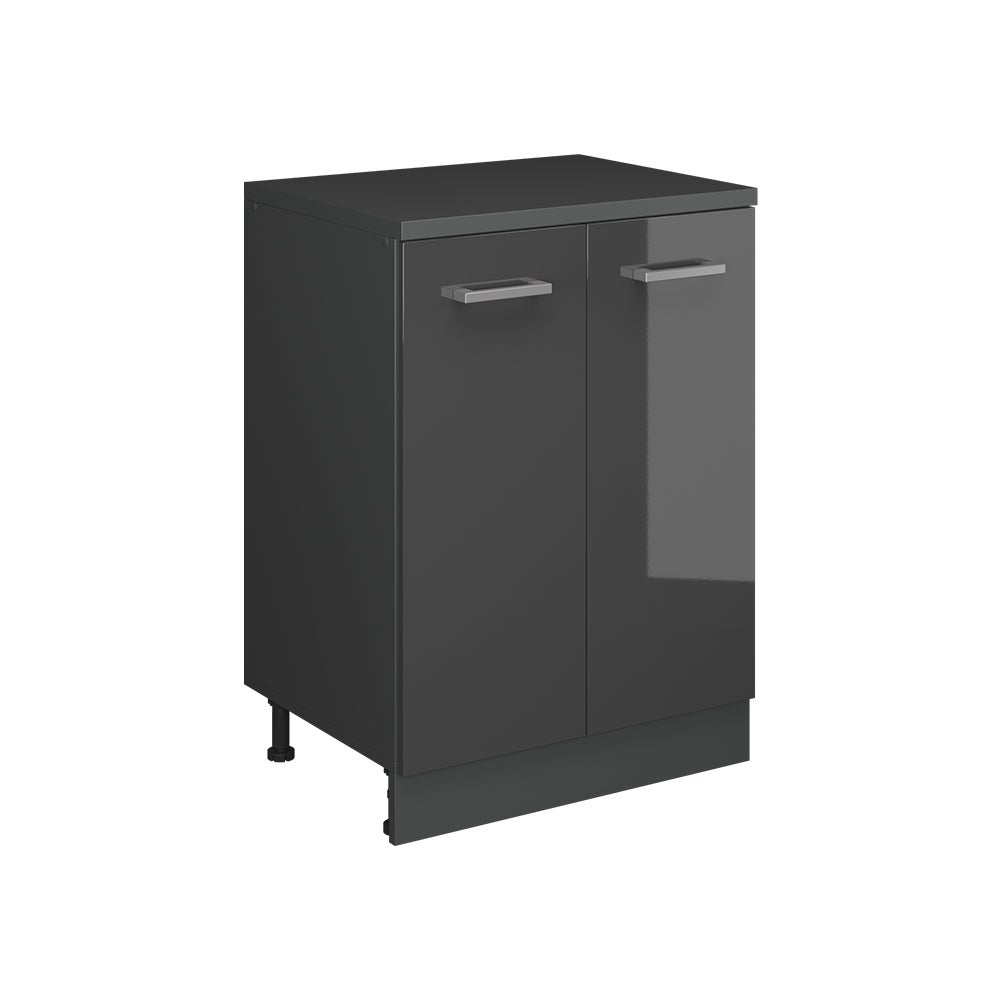 Vicco Szafka rozszerzająca Rion, Antracyt połysk/Antracyt, 60 x 46 cm bez skosu z 2 drzwiami