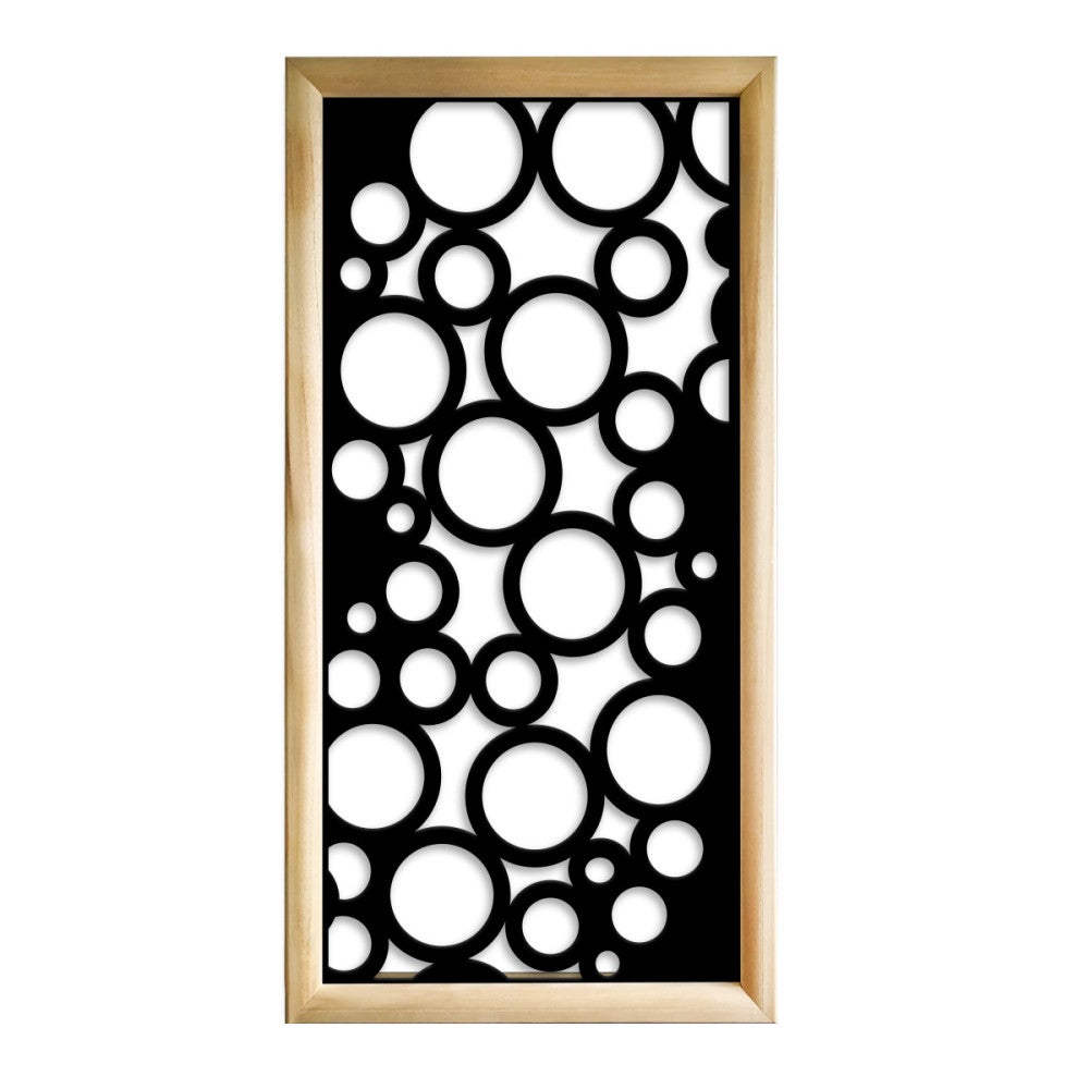 CIRCLE - Prostokątne moduły dekoracyjne z drewna i PVC - Rozmiar 47x94 cm - Grubość 47 mm - Kolor wewnętrzny CZARNY