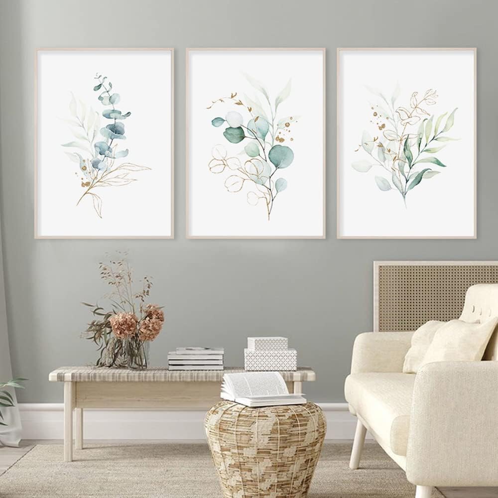 botaniczne wydruki, plakat z tropikalnymi liśćmi, wydruk z zieloną rośliną, 30 x 40 cm, styl nordycki, nowoczesna dekoracja ścienna do salonu, bez ram
