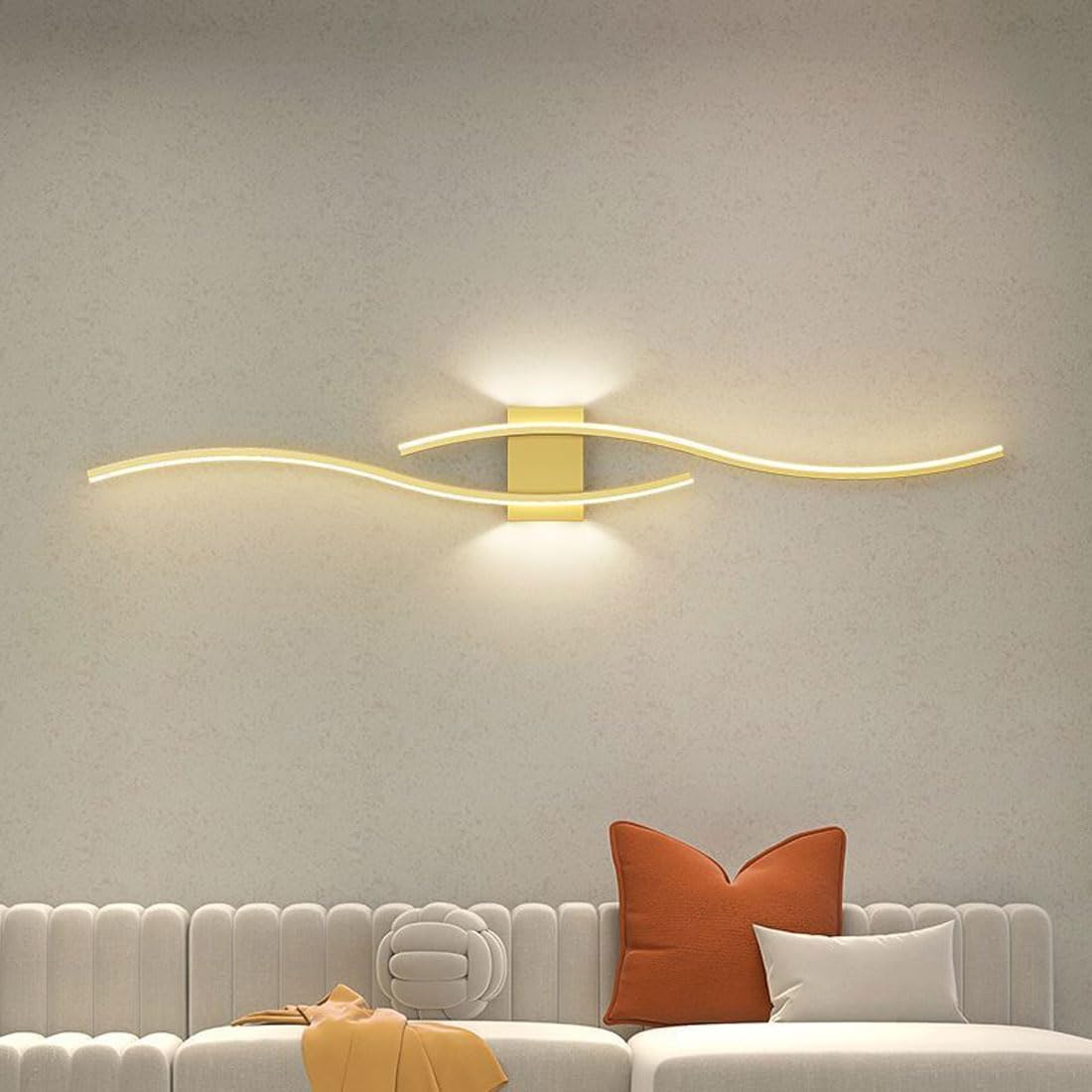 Nowoczesny kinkiet łukowy, kinkiet wewnętrzny LED, lampka nocna, lampa sufitowa, lampy dekoracyjne, 60 cm x 15 cm (ciepłe światło)