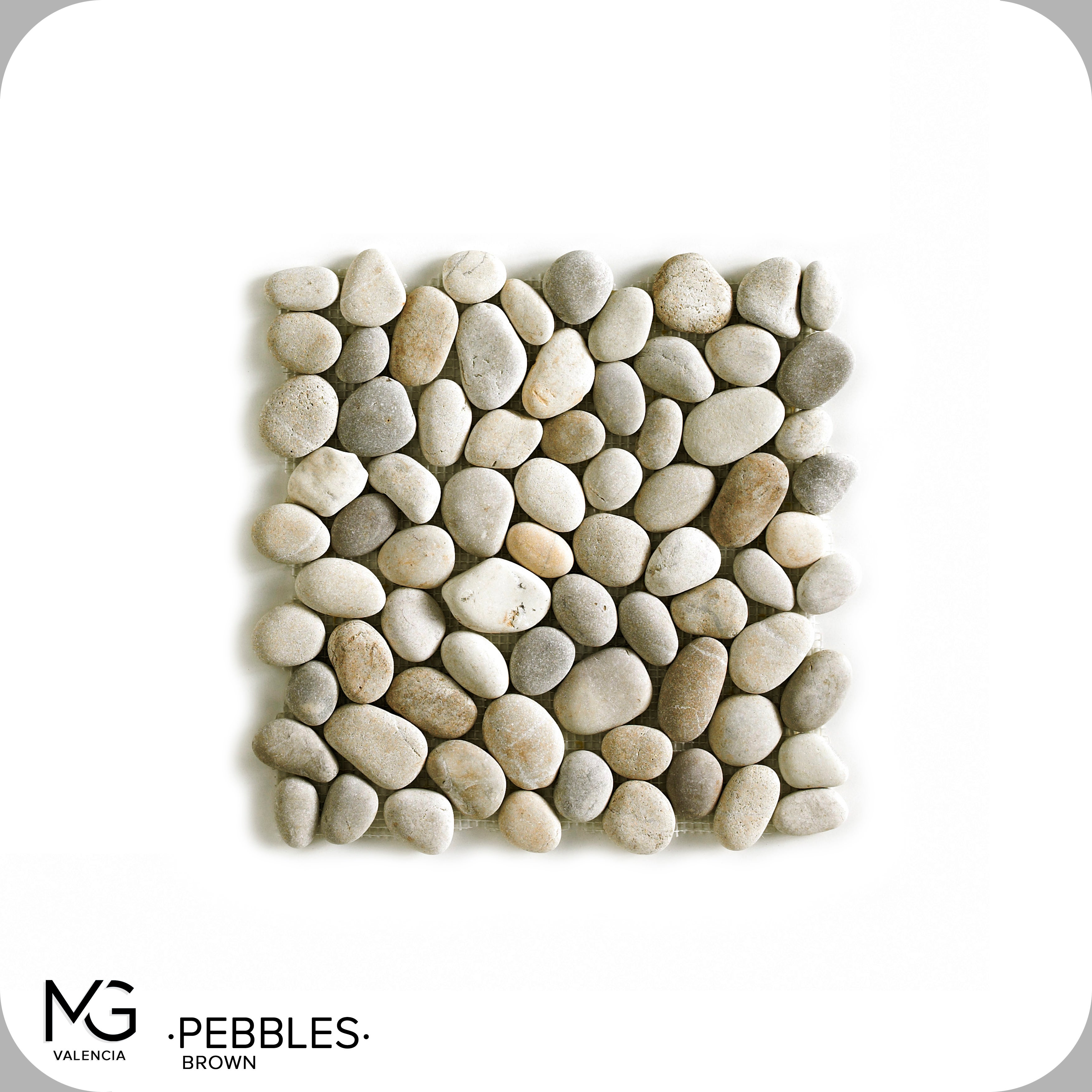Mozaika z naturalnych kamieni morskich 30 x 30 cm | PEBBLES BROWN | (Opakowanie 11 siatek = 1 m²)