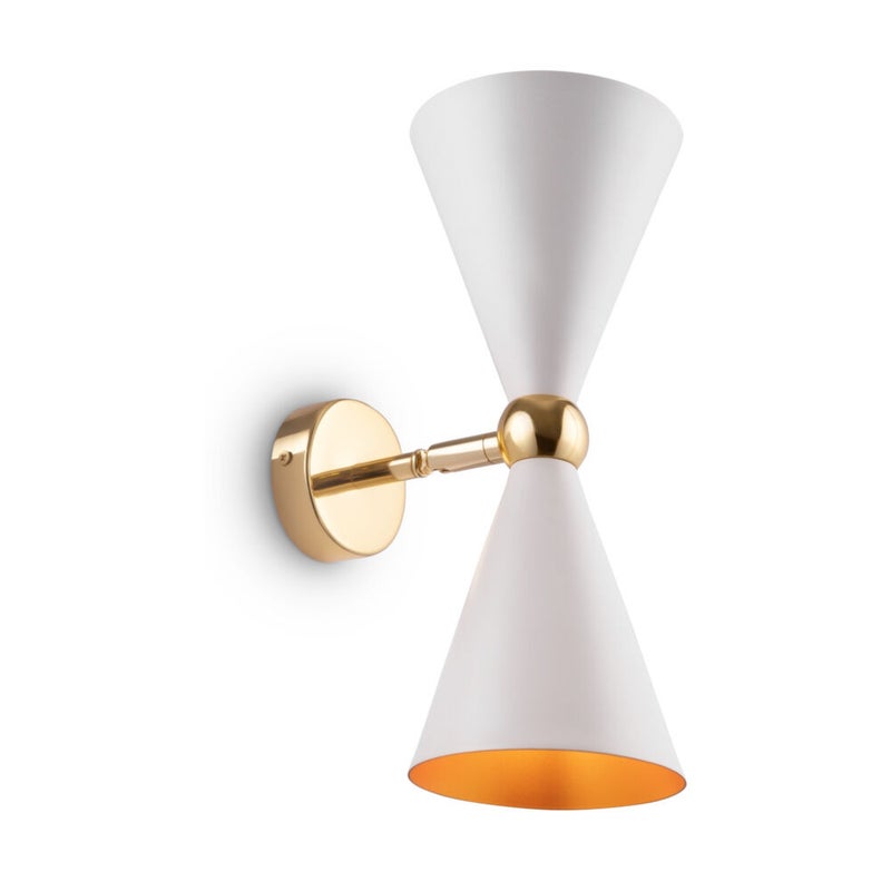 Lampa ścienna biało-złota, metalowy klosz Vesper Maytoni MOD108WL-02WG