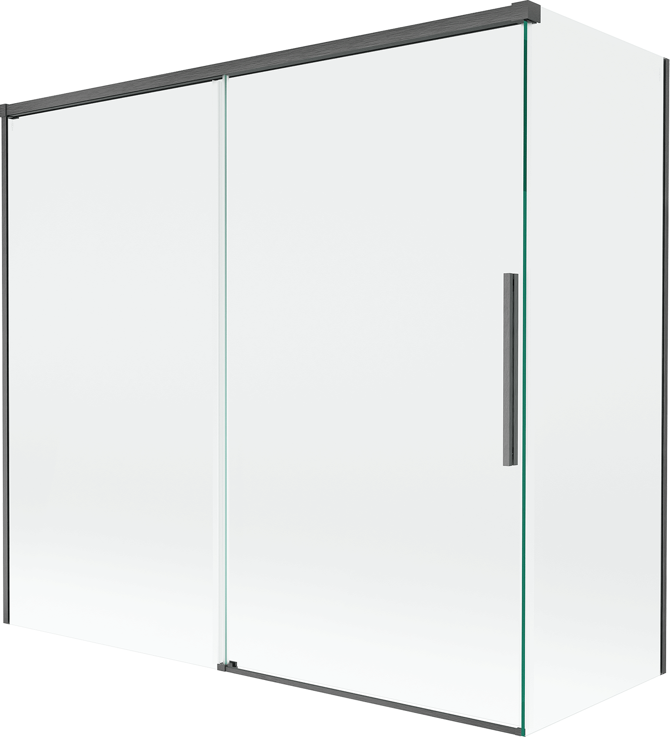 Mexen Rox parawan nawannowy 2-skrzydłowy rozsuwany 170 + 75 x 150 cm, transparent, gun gray szczotkowany - 8C9-170-075-66-00