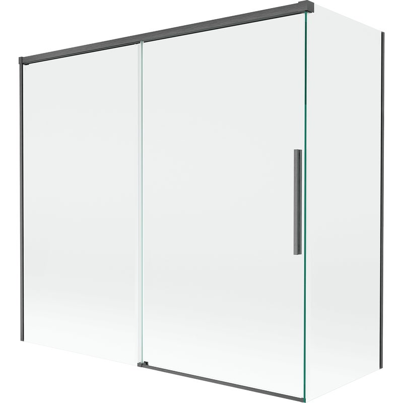 Mexen Rox parawan nawannowy 2-skrzydłowy rozsuwany 170 + 75 x 150 cm, transparent, gun gray szczotkowany - 8C9-170-075-66-00