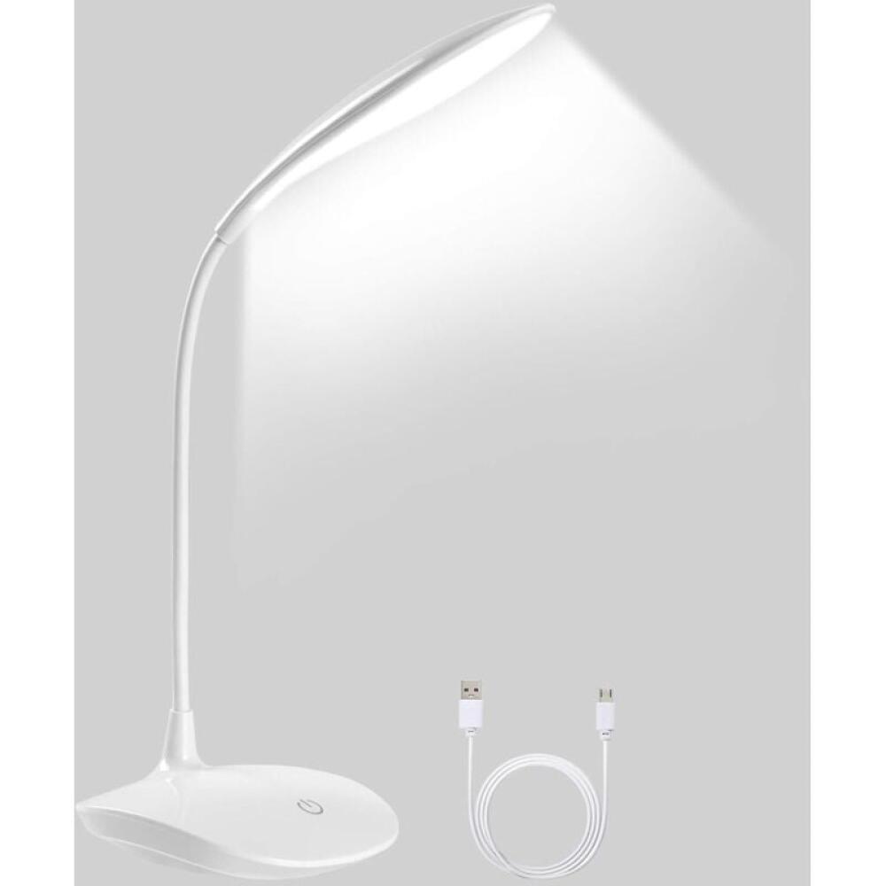 Akumulatorowa lampa biurkowa LED z elastycznym klipsem 360°, 1200 mAh, dotykowa regulacja jasności