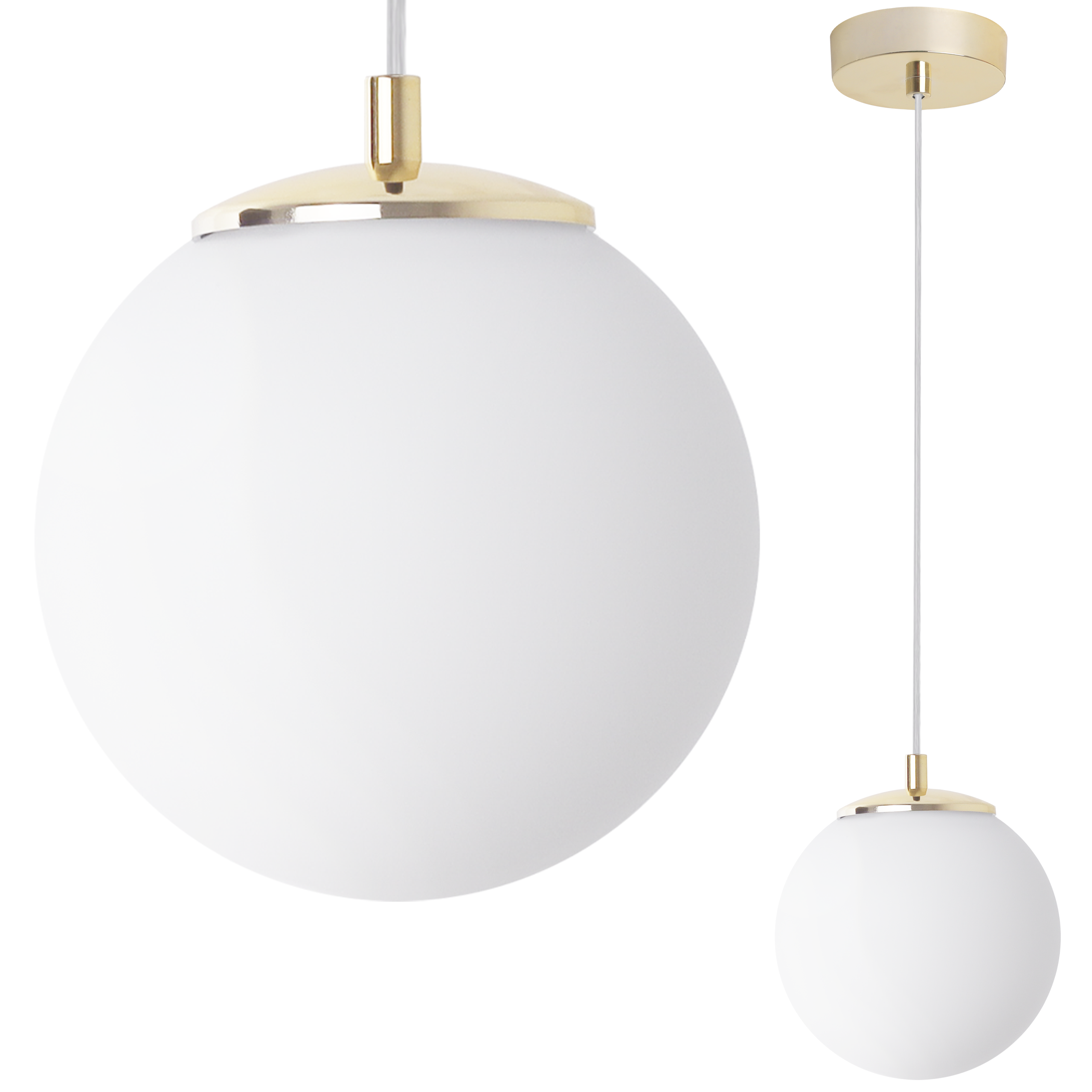 Lampa sufitowa wisząca Light Home LH Florence 1x E14 biały/transparent/złoty
