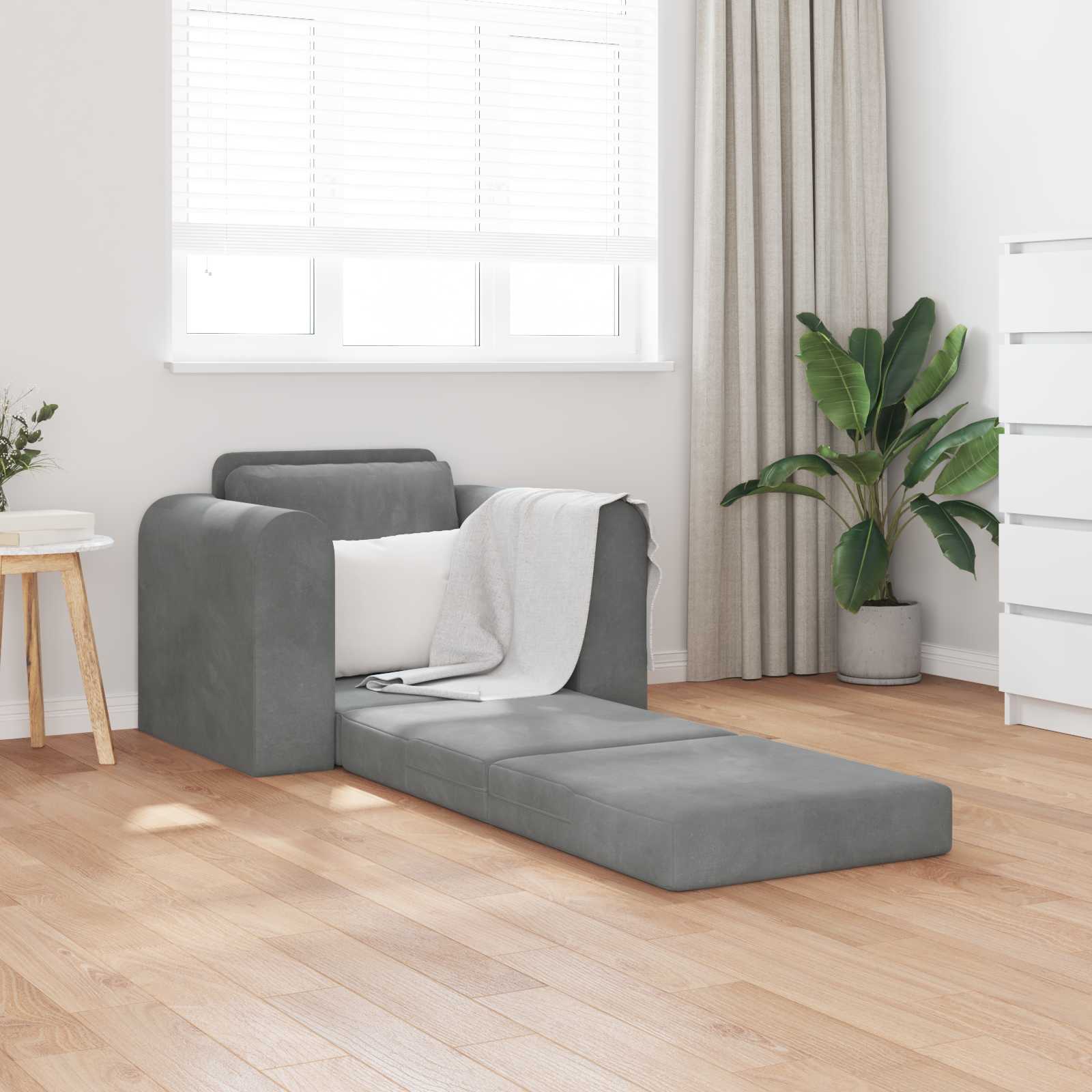 Sofa Bed Ciemnoszary 98 x 71 x 83 cm Aksamit vidaXL