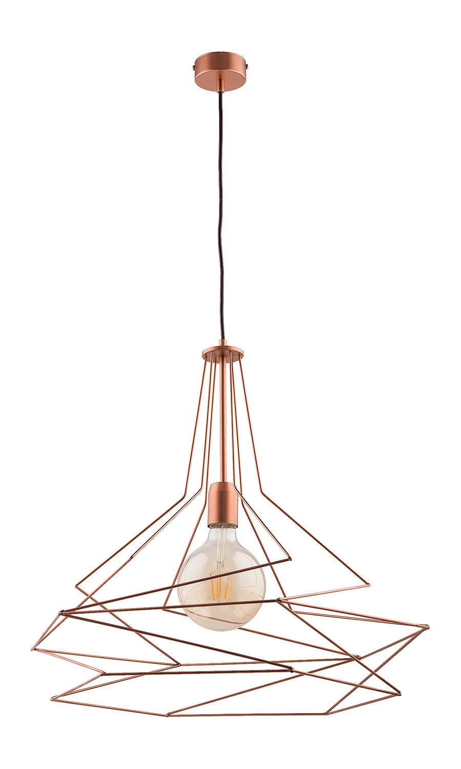 Lampa wisząca ORO Jupiter metalowa nowoczesna miedziany E27 90 cm 1 szt.