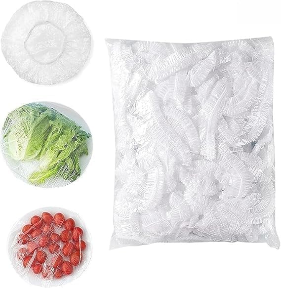 Opakowanie 100 przezroczystych plastikowych czepków prysznicowych – idealne w podróży, do głębokiego odżywienia, w hotelach i do użytku domowego