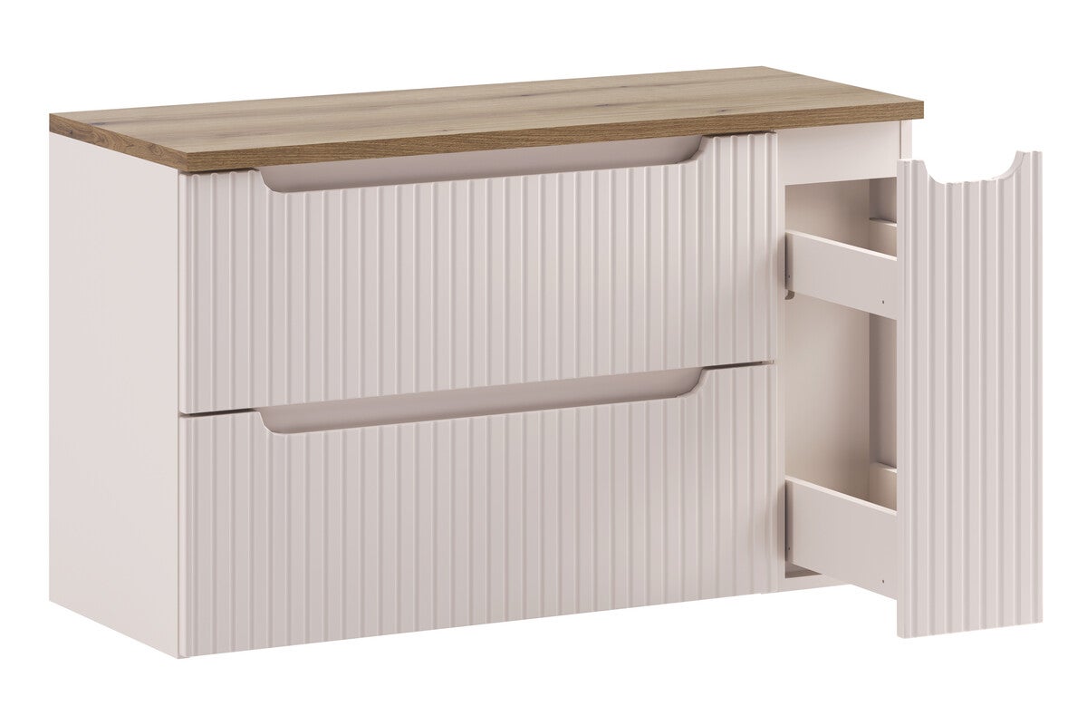 Szafka pod umywalkę nablatową NOVA CASHMERE 80cm kaszmirowa - zestaw 100cm z blatem i CARGO 20cm