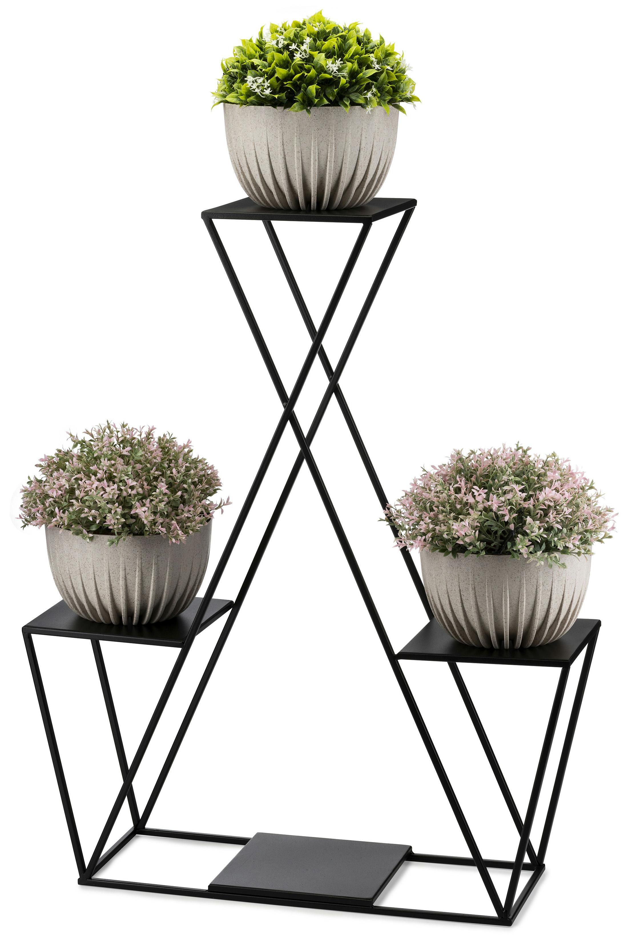 Kwietnik metalowy Dąstal czarny matowy na 4 donice 95 x 78 x 24 cm 1 szt.