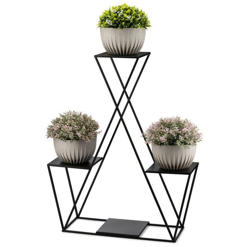 Kwietnik metalowy Dąstal czarny matowy na 4 donice 95 x 78 x 24 cm 1 szt.