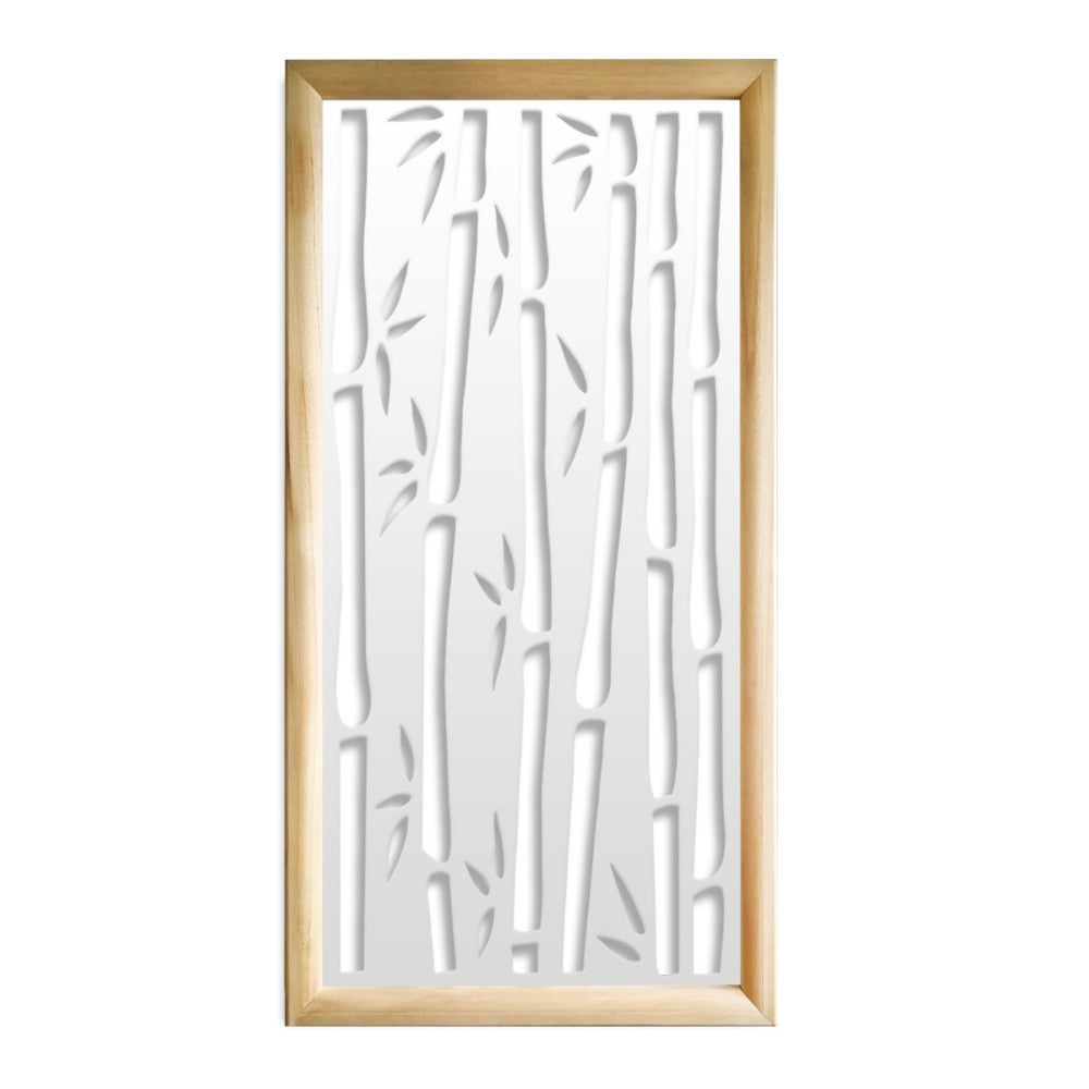 BAMBOO - Prostokątne moduły dekoracyjne z drewna i PVC - Rozmiar 73x148 cm - Grubość 64 mm - Kolor wewnętrzny BIAŁY