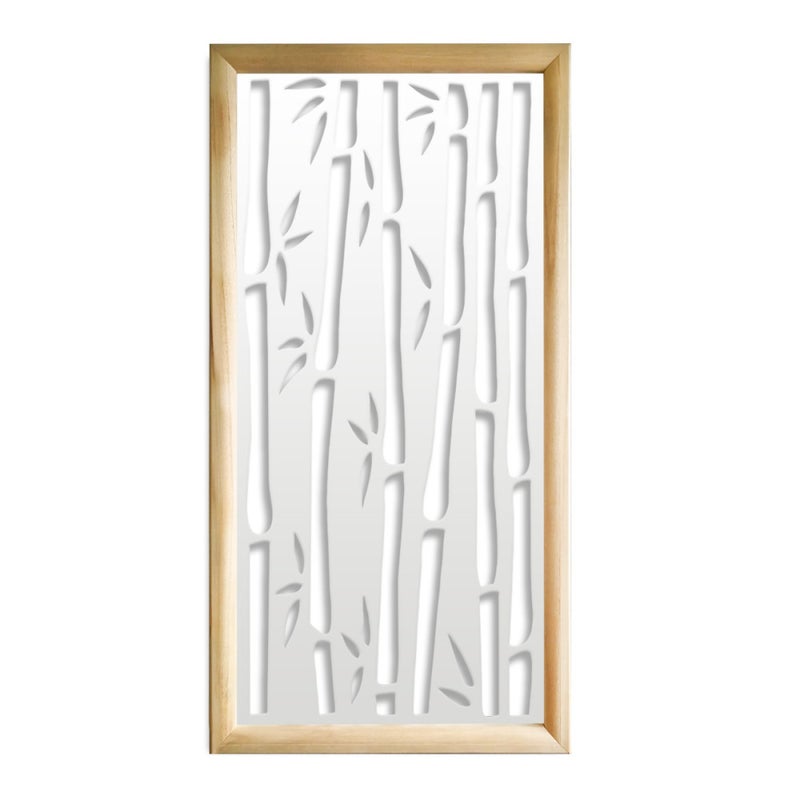 BAMBOO - Prostokątne moduły dekoracyjne z drewna i PVC - Rozmiar 73x148 cm - Grubość 64 mm - Kolor wewnętrzny BIAŁY