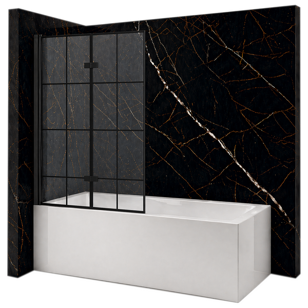 SILLA Parawan nawannowy HAMILTON 2-skrzydłowy 120x150 cm Ruchomy Czarny