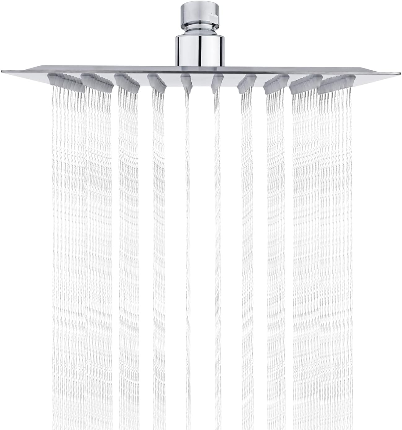 Kwadratowa słuchawka prysznicowa przeciwdziałająca kamieniowi - 25 cm - Słuchawka prysznicowa wysokociśnieniowa ze stali nierdzewnej - Obrót o 360 sto