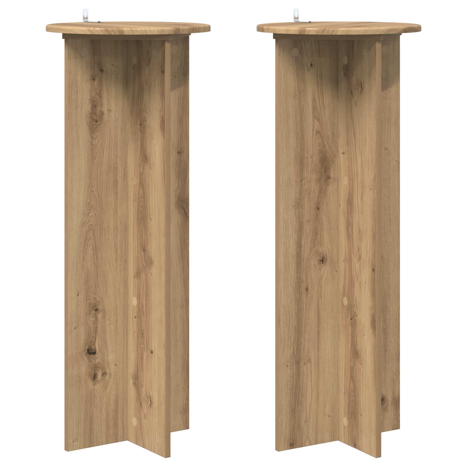 2x Stojak na Rośliny 100 cm Dąb Artisan Ø40 cm do Salonu