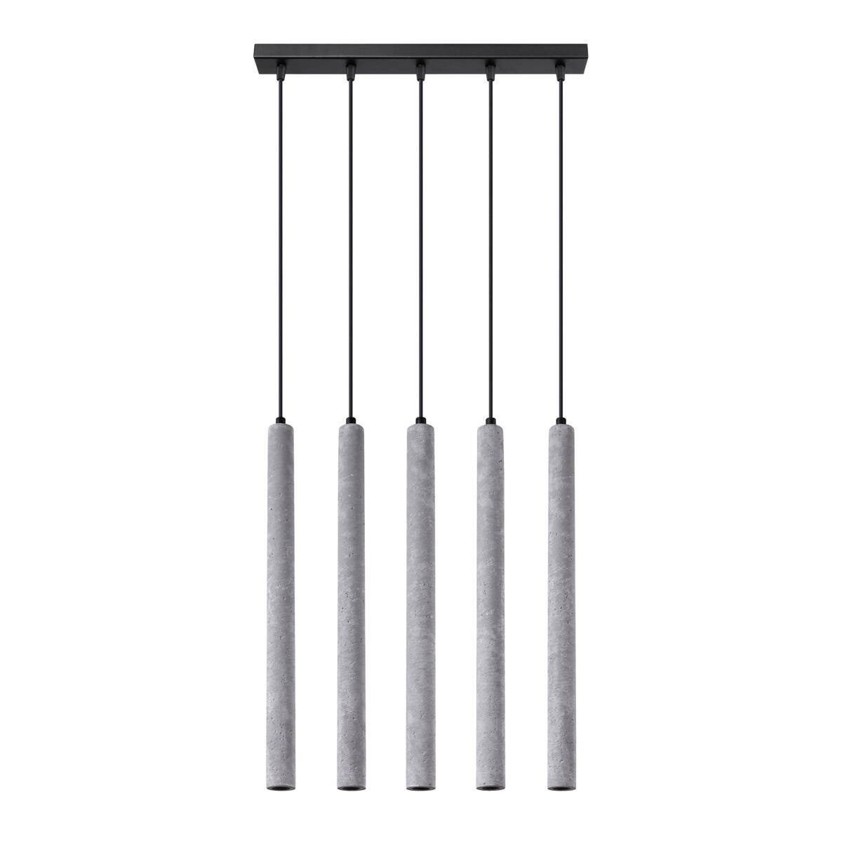 Lampa wisząca szara betonowa tuba pięciopunktowa PASTELO 5xG9 8W SL.1274 Sollux Lighting