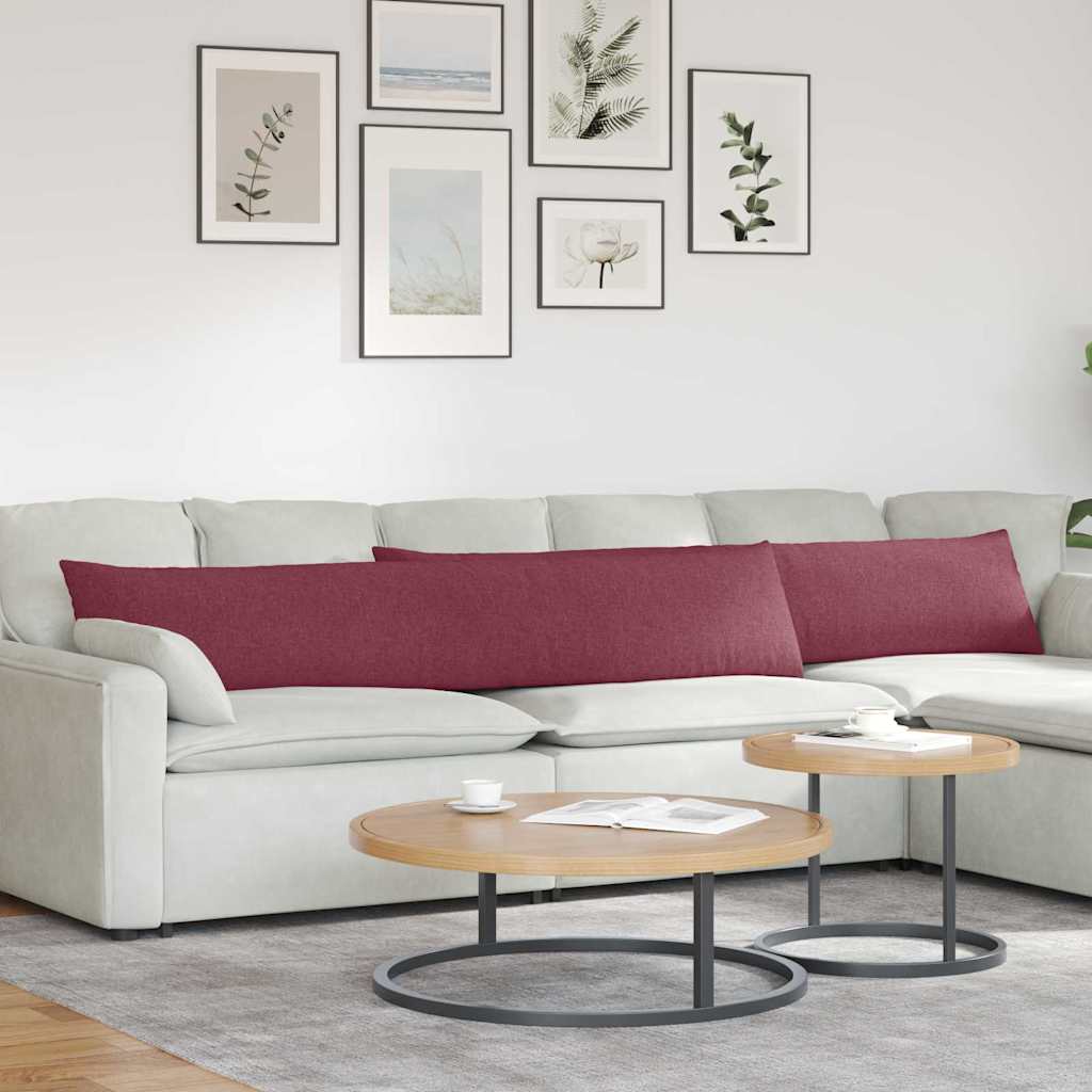 Poduszki na sofę 2 pcs Czerwone wino 200 x 40 cm tkanina vidaXL