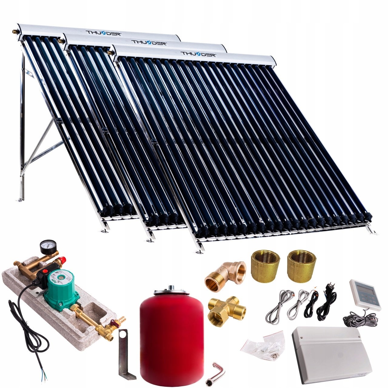 Kolektor słoneczny 3X20 rur zestaw bez zbiornika nierdzewny solar Thunder