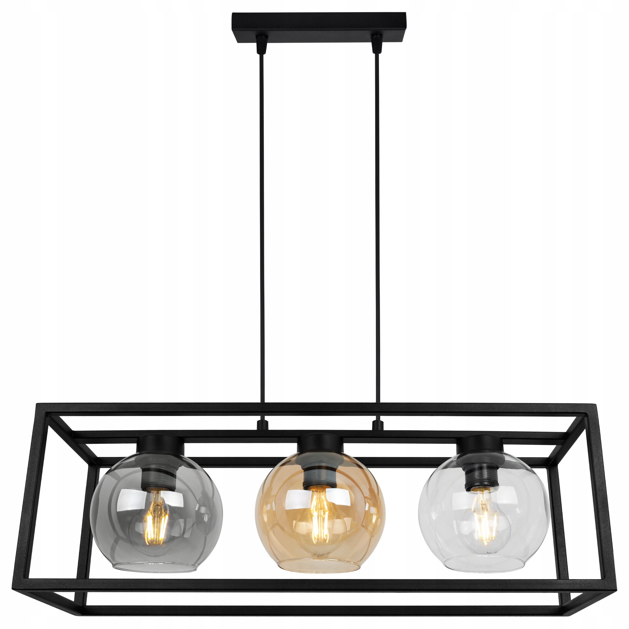 Lampa sufitowa wisząca Light Home LH Haga Cage 3x E27 60W szkło multikolor