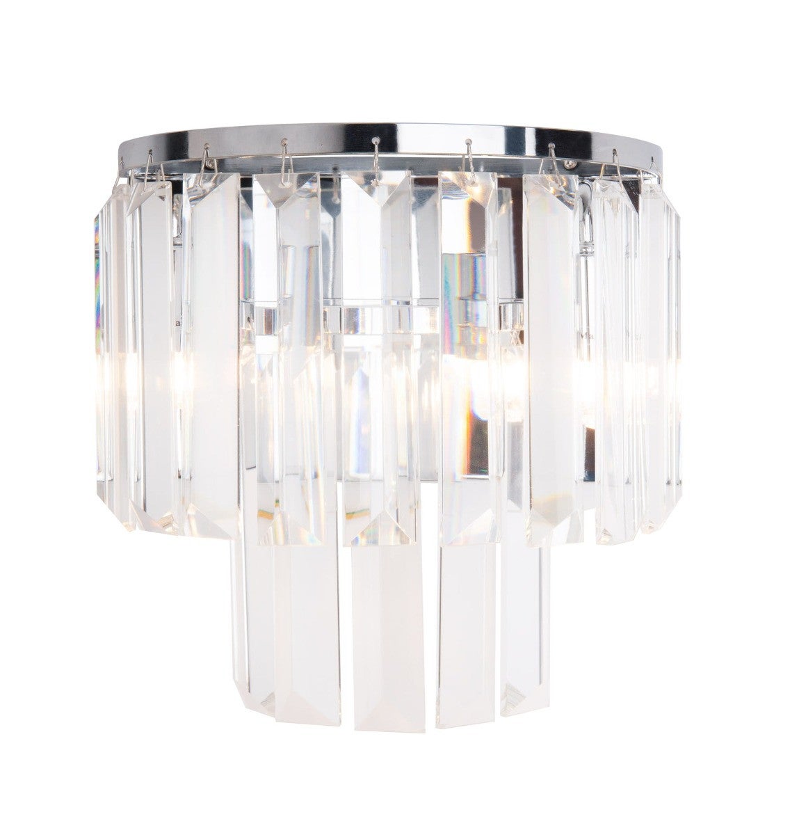 Kinkiet ścienny glamour chromowana obręcz z kryształkami MONACO 2xG9 40W W0209 Maxlight