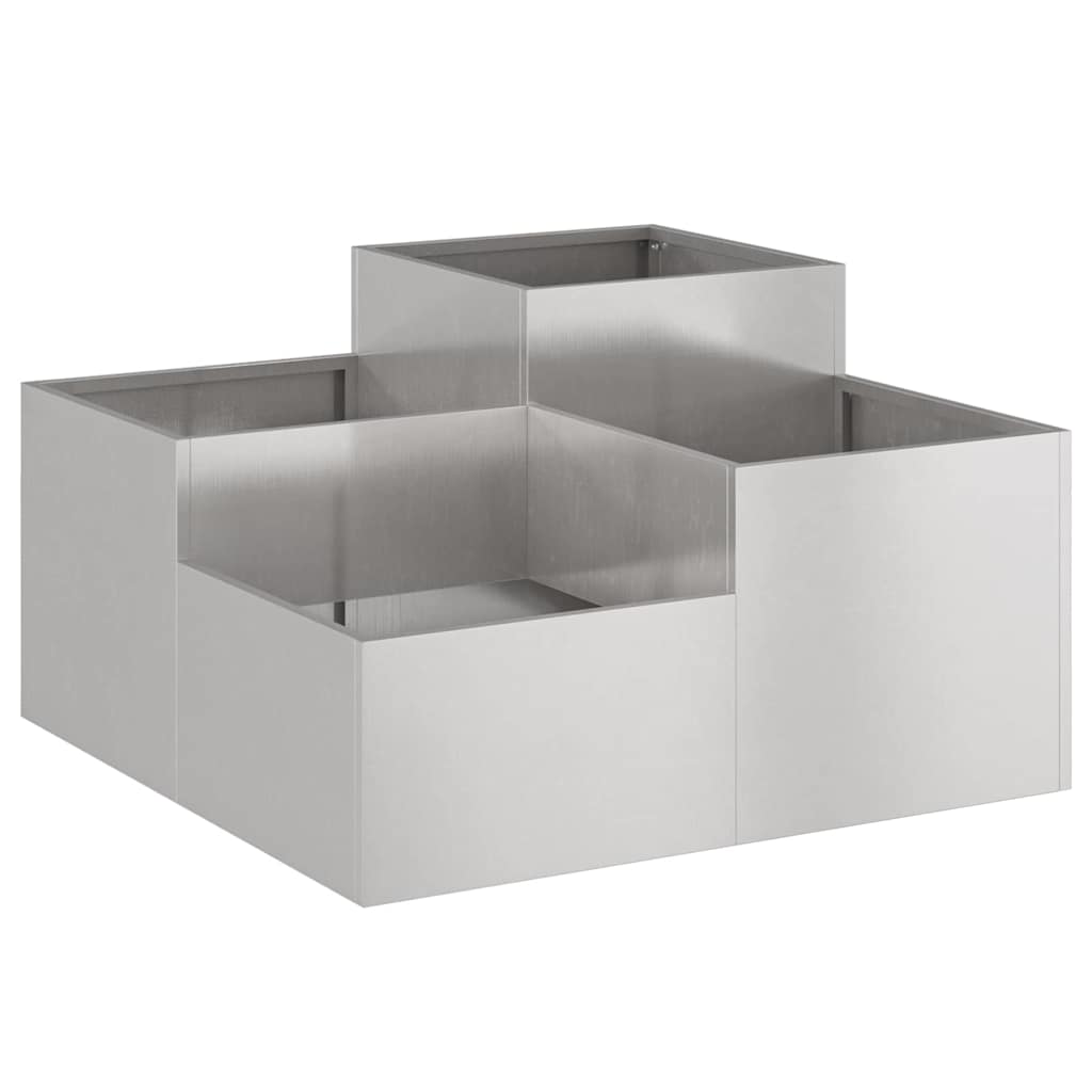 Doniczka ogrodowa Srebrny 100 x 100 x 48 cm stal nierdzewna
