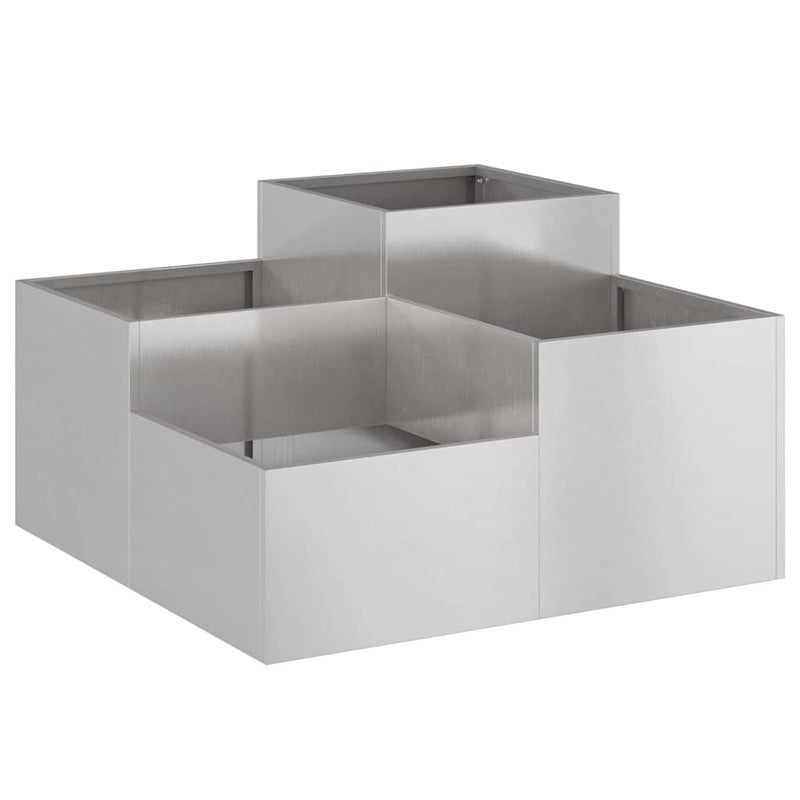 Doniczka ogrodowa Srebrny 100 x 100 x 48 cm stal nierdzewna