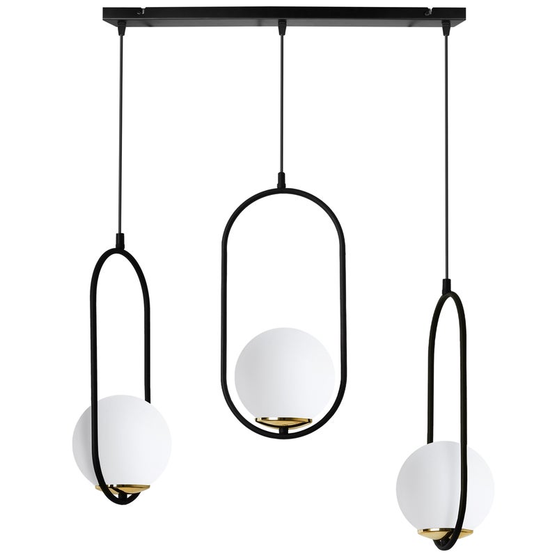 Lampa sufitowa wisząca Light Home LH Luna 3x E14 biały/czarny/złoty