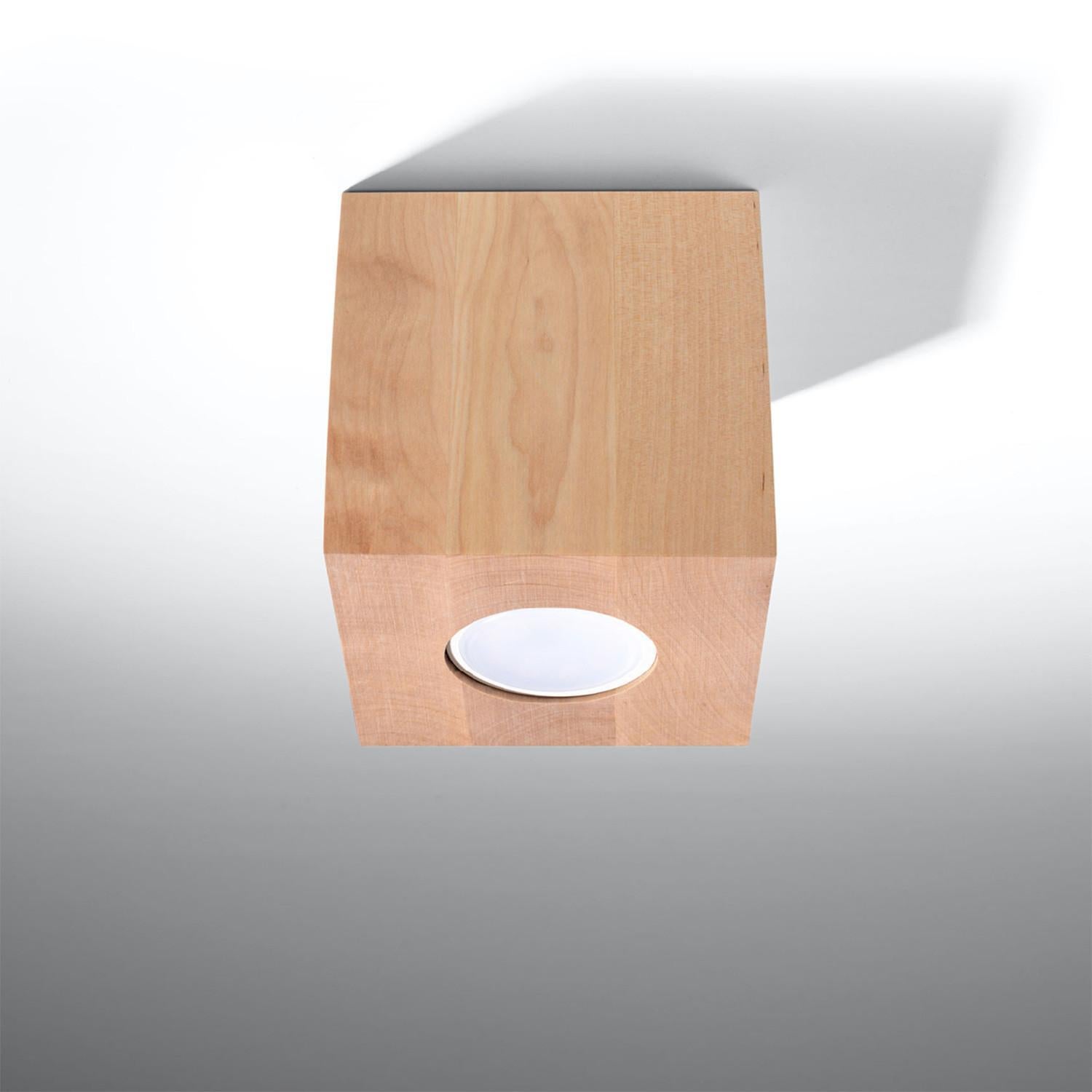 Plafonnier Bois Bois Naturel GU10 1 Quad