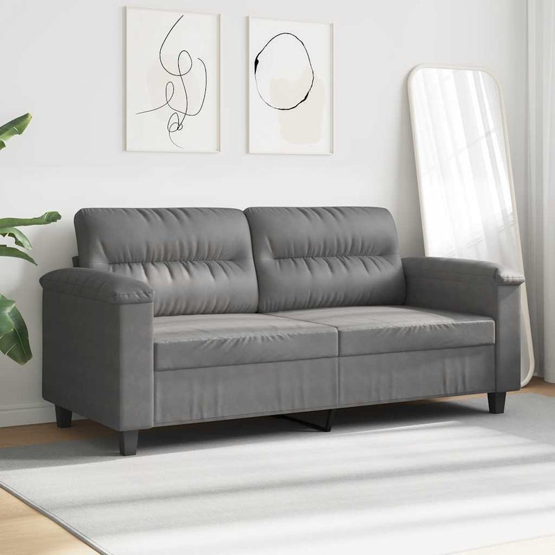 Sofa 2-osobowa, ciemnoszary, 140 cm, tapicerowana mikrofibrą