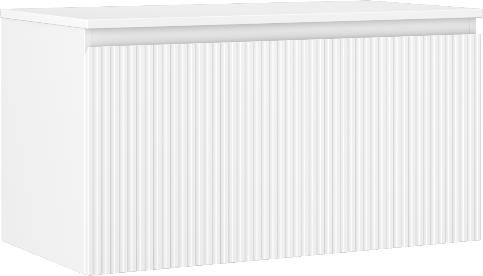 Mexen Rivel szafka łazienkowa podumywalkowa 90 cm z blatem, 1 szuflada, ryflowana , biała mat - 91A20-09047-1-BFC01