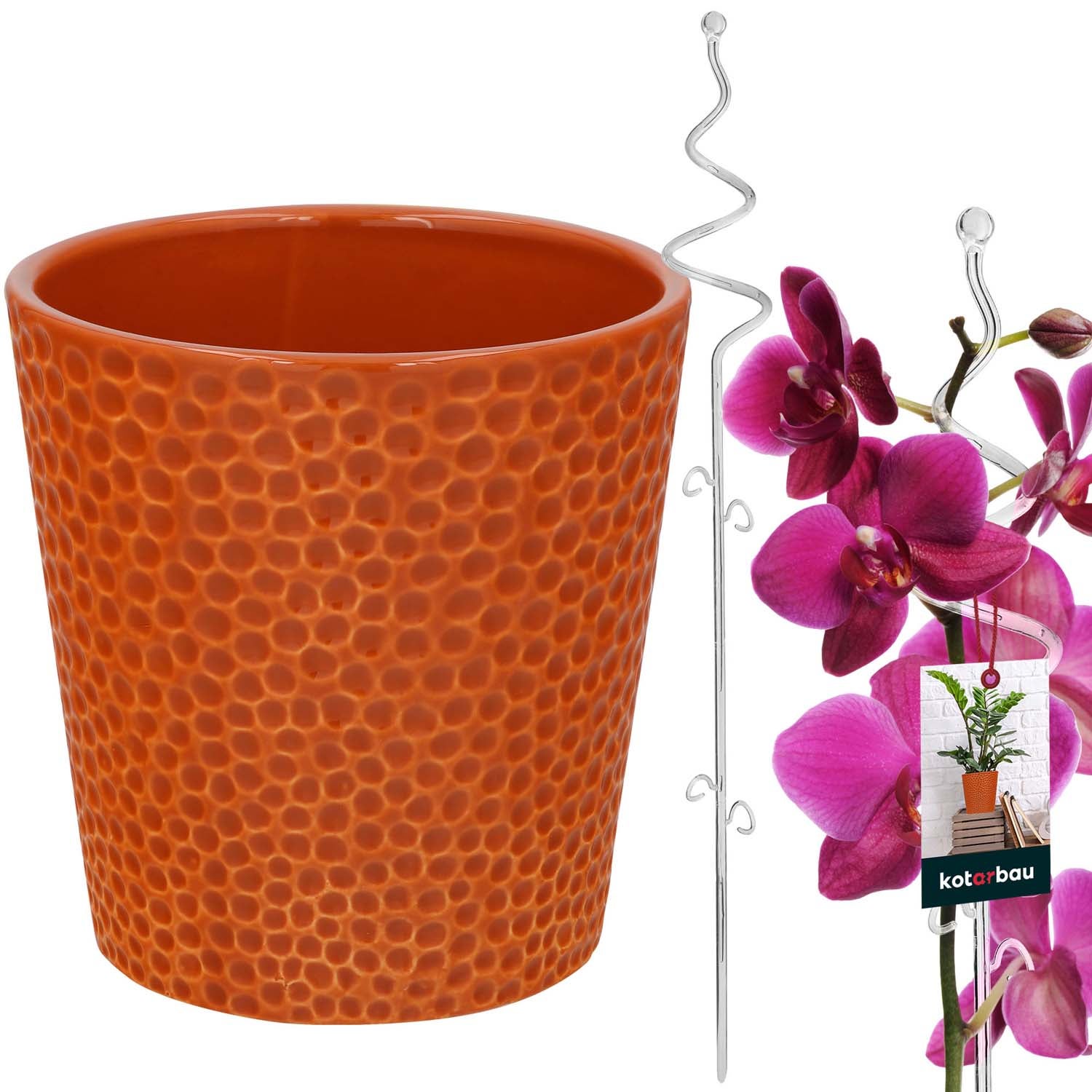 ZESTAW DONICZKA Z PODPÓRKĄ SPIRALA DONICA OSŁONKA CERAMICZNA STORCZYK Ø95MM KOTARBAU