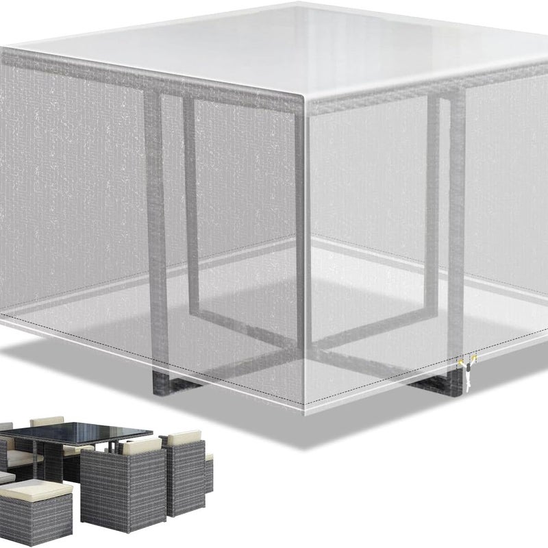 Pokrowiec na meble ogrodowe, Wodoodporny pokrowiec na meble ogrodowe typu Patio cube, 125x125x71cm transparentny