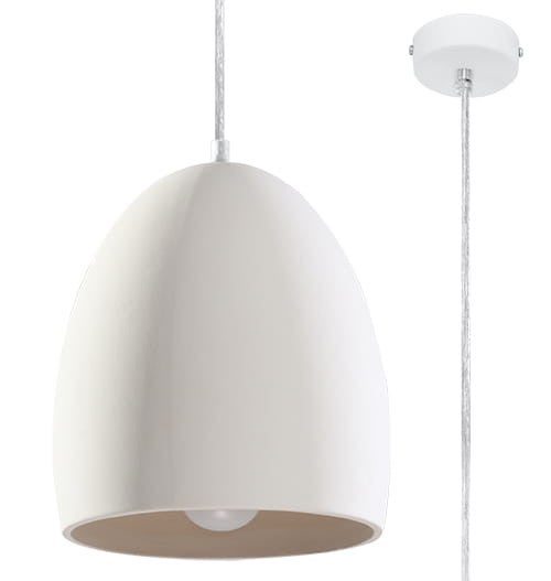 Suspension Céramique Blanc E27 1 Flawiusz