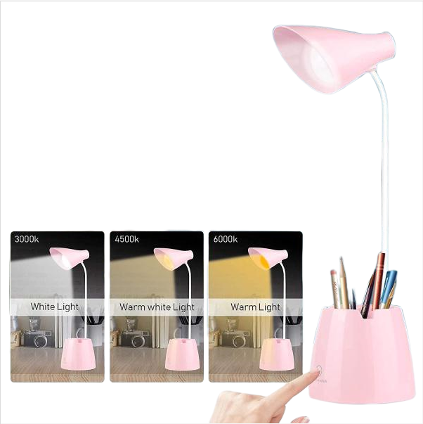 Lampka biurkowa LED - 24 LED - 3 poziomy jasności przyjazne dla oczu - Ładowana przez USB - Włącznik dotykowy - Lampka biurkowa dla dz