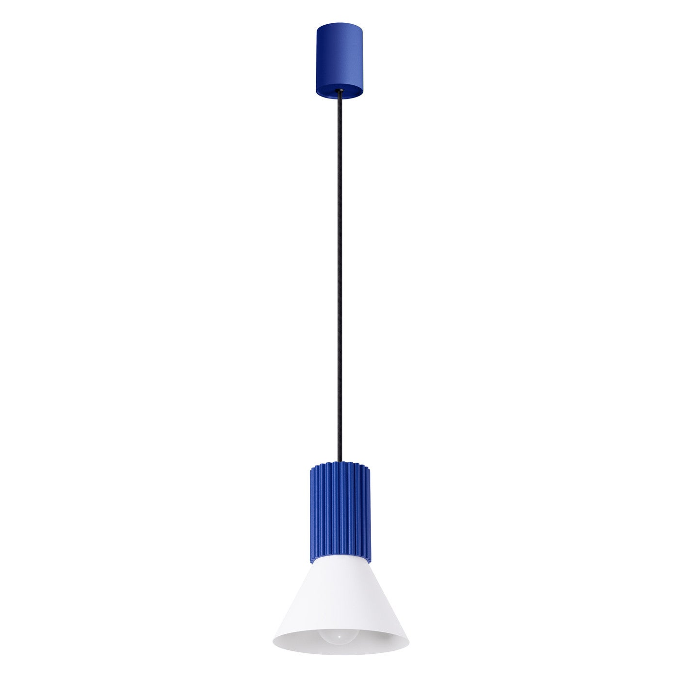 Sollux Estria Lampa sufitowa wisząca Dome, biała, ultramarynowa 1x E14