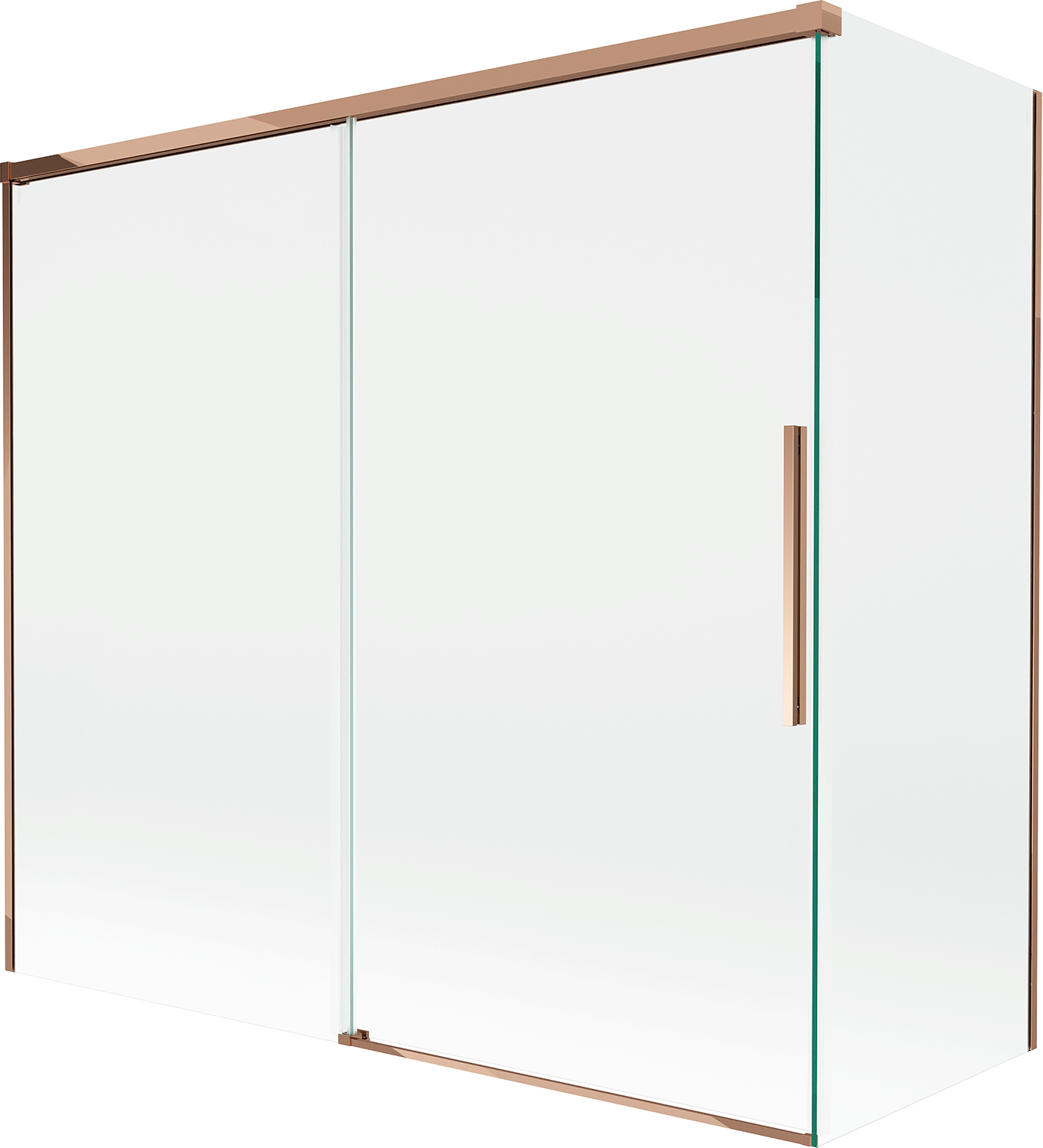 Mexen Rox parawan nawannowy 2-skrzydłowy rozsuwany 170 + 70 x 150 cm, transparent, różowe złoto - 8C9-170-070-60-00