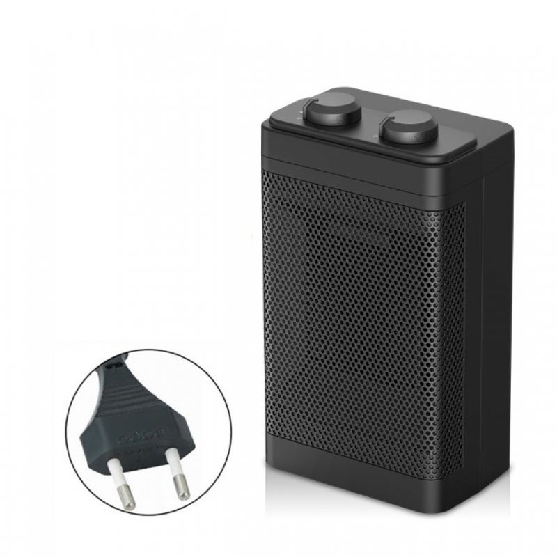 Grzejnik ceramiczny PTC, elektryczny grzejnik ceramiczny z regulowanym termostatem i dwoma ustawieniami grzania, 1500W oscylujący o 70°
